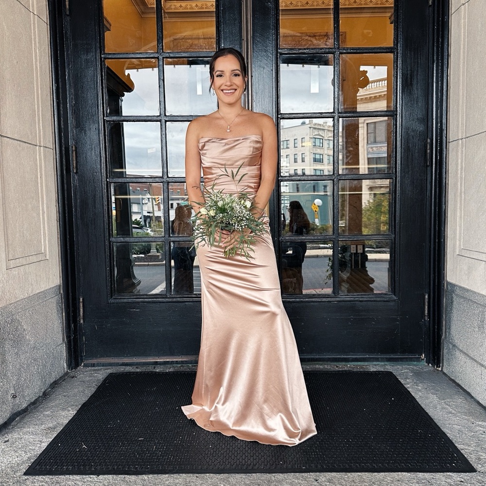 David’s Bridal - Strapless Sand Dress